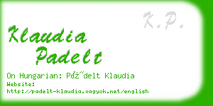 klaudia padelt business card